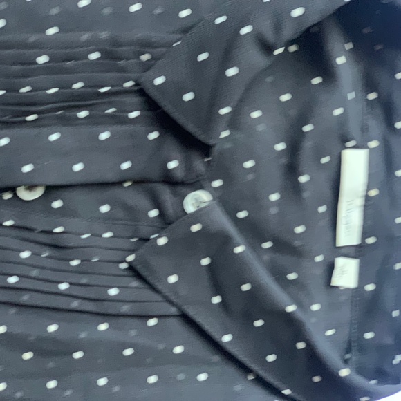 NORDSTROM HALOGEN BLACK AND WHITE POLKA DOT TUXEDO SHIRT SIZE MEDIUM - Picture 4 of 5